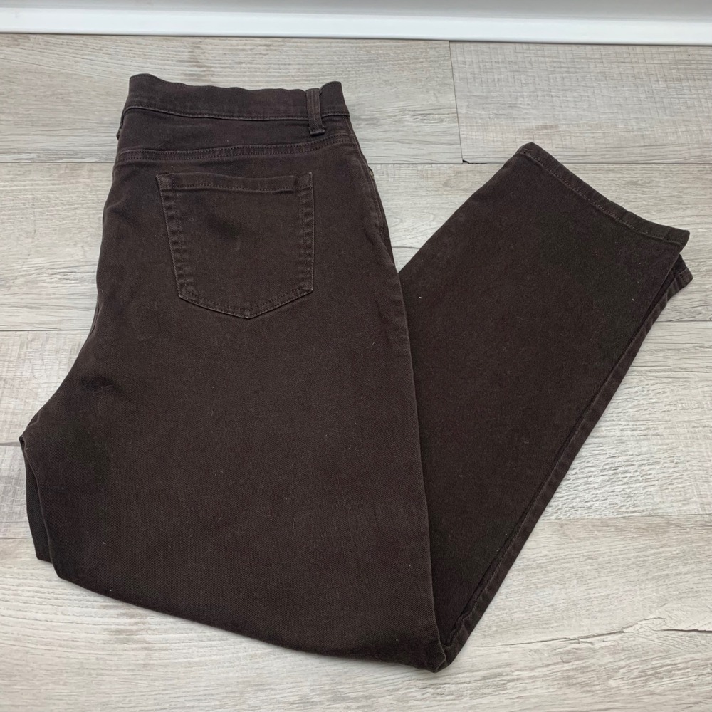 Gloria Vanderbilt Amanda Tapered High Rise Brown Jeans Womens 16